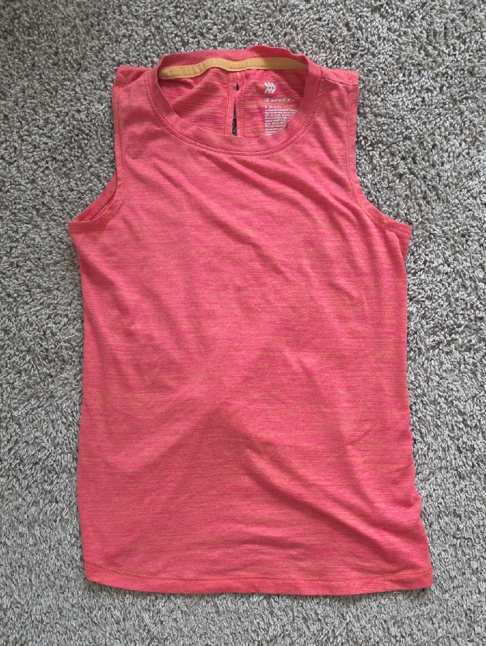 All In Motion Heathered Coral Sleeveless Active Tank
